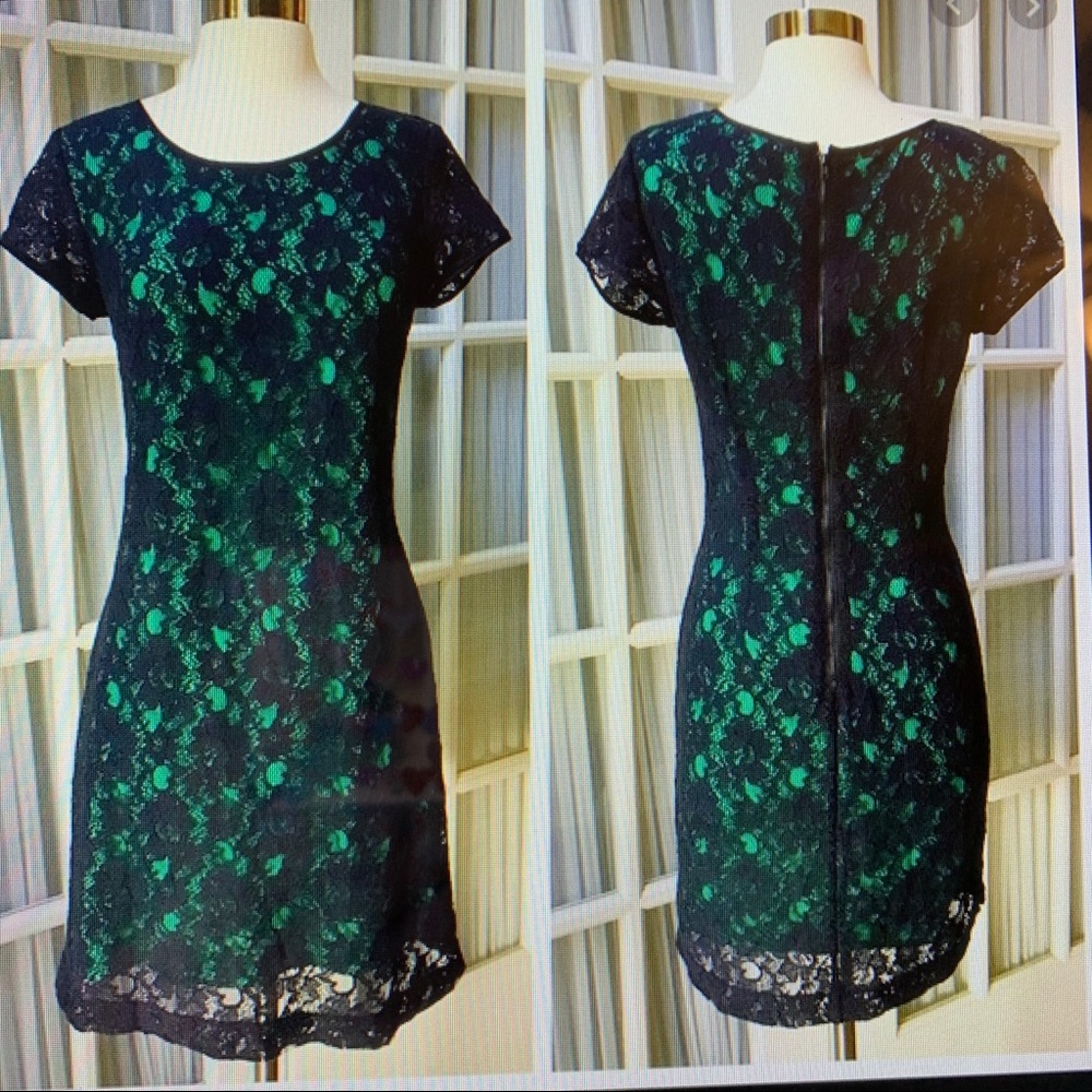 Banana Republic Navy Lace Overlay Dress